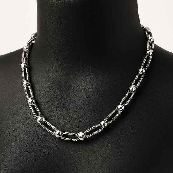 Calvin Klein Silver Link Chain Necklace – Modern Minimalist Statement Jewelry - Picture 2 of 11